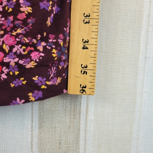 Gap Maternity Floral Soft Stretch Jersey Knit Dress Size Extra Small Maroon Pink - Picture 6 of 9